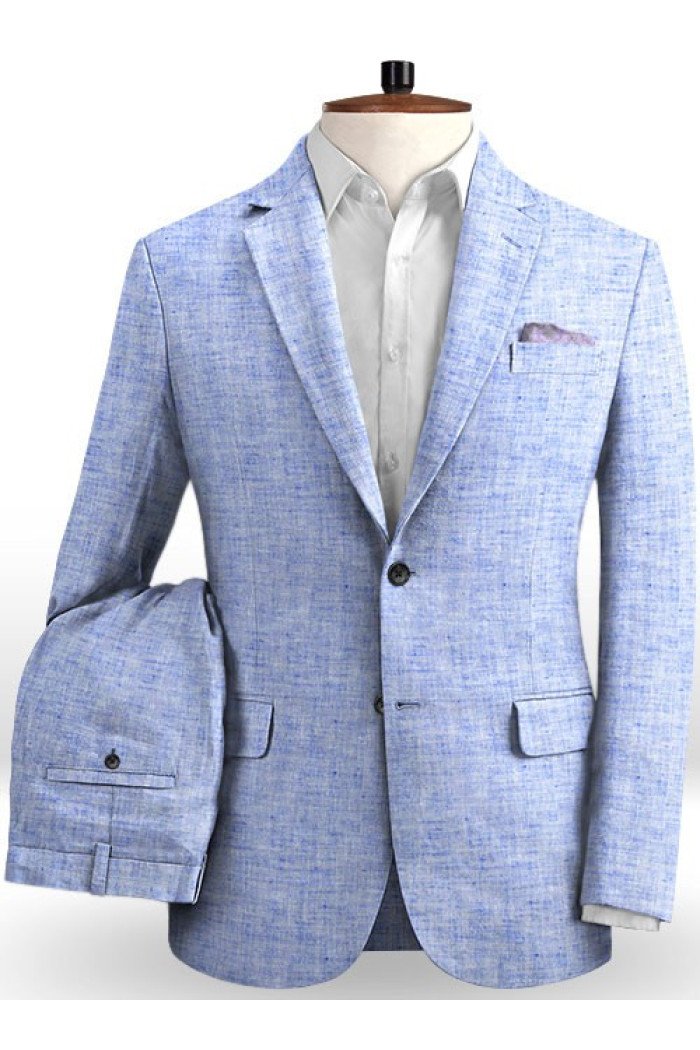 Wayne Blue Summer Business Bespoke Men Suits | Prom Tuxedo for Men
