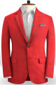 Prince Red 2 Pieces Jackt Pants Vest Men Suits with Notched Lapel