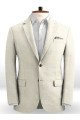 Maximo Summer Beach Ivory Linen Slim Fit Business Men Suits