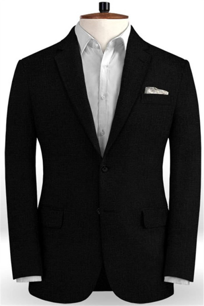 Larry Black Summer Beach Slim Fit Business Men Suits with Two Pieces