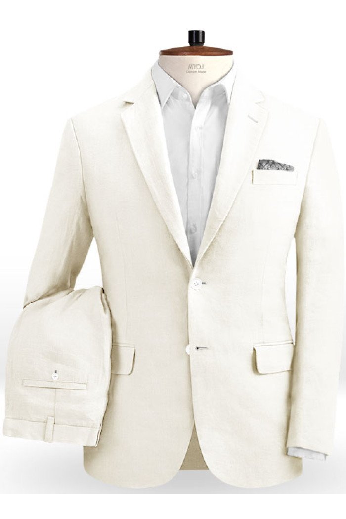 Ivory Newest Luxury Summer Slim Fit Men Suit Male Business Outwear