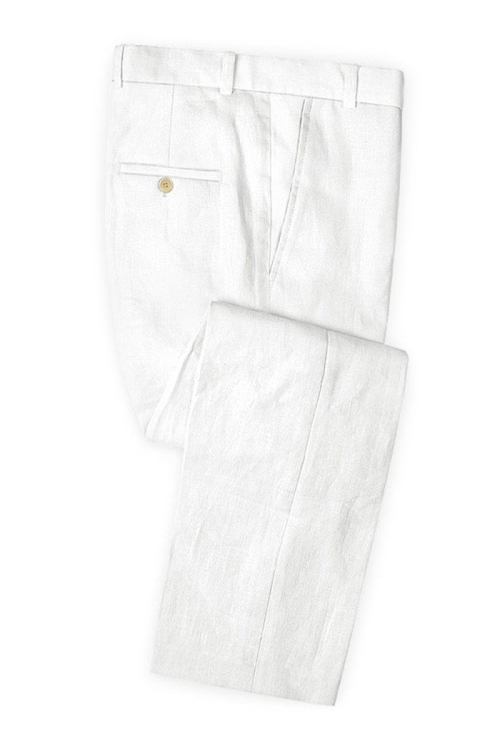 Malakai Summer White Linen Men Suit With Pants
