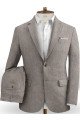 Junior Light Gray Linen Suit For Prom Dinner Suits Casual Style