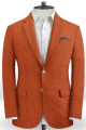 Rudy Summer Orange Linen Men Suits with 2 Pieces