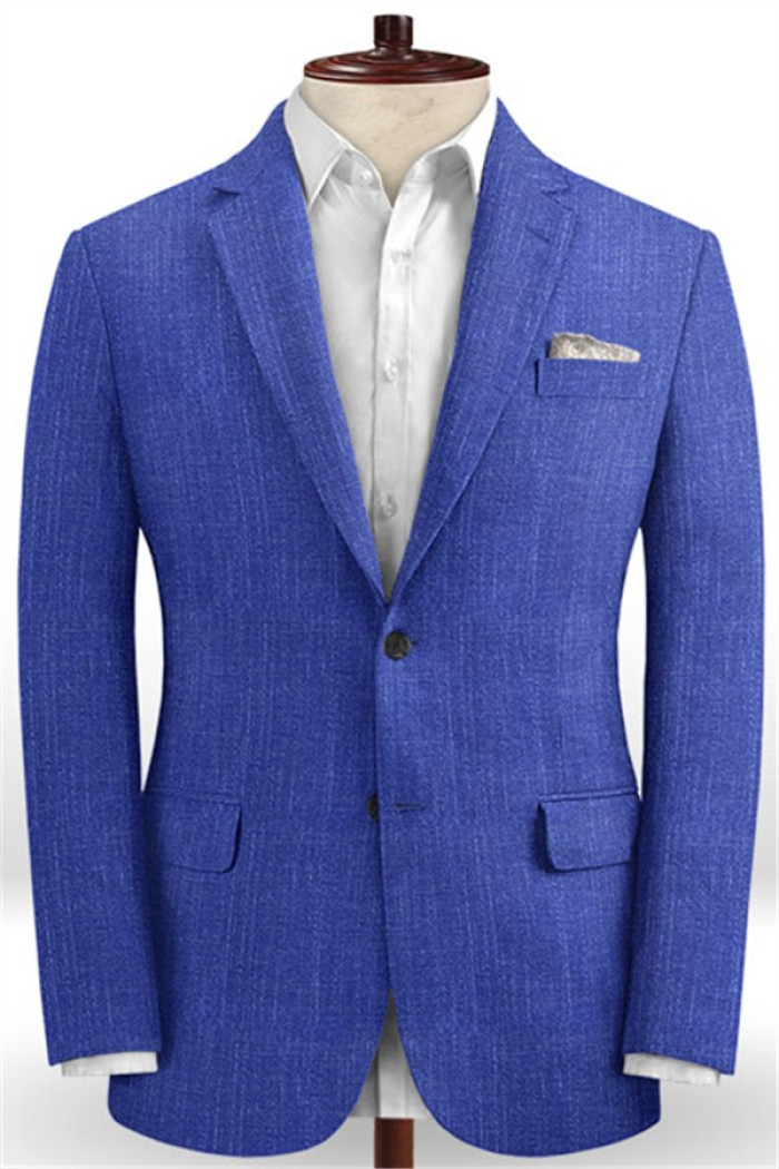 Raphael Royal Blue Notched Lapel Men Tuxedo | Prom Outfits Suits