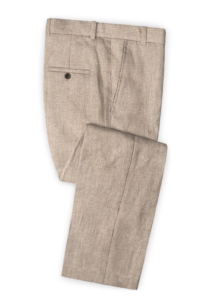 Linen Suits Notched Lapel Men Suits | Karter  2 Pieces Fit Grooms Business Suit