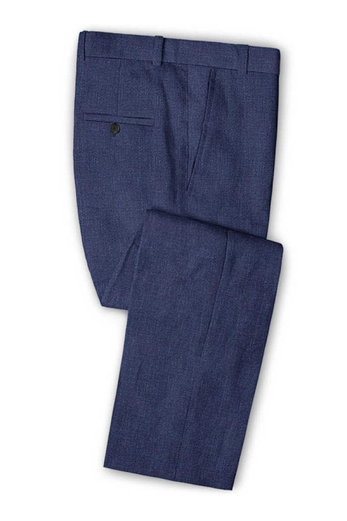 Zackery Navy Blue Slim Fit Men Suits with Notch Lapel