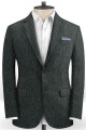 Kaeden Dark Gray Two Pieces Men Suits | Formal Business Linen Tuxedo
