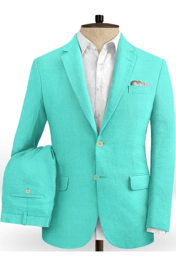 Turquoise Two Pieces Prom Suits for Men | Kamden Linen Men Suits