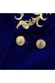Stylish Royal Blue Blazer Gold Embroidered Lapel Velvet Jacket