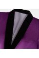 Stylish Simple Purple Velvet Men Suit One Piece Mens Slim Suits