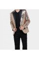 Modern Sparkly Gold Sequin  Suit Blazer Men Suits for Prom