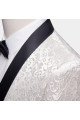 Stylish White Jacqard Wedding Men Suits Close Fitting Dinner Blazer