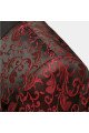 Stylish Burgundy Paisley  Suit Jacket Glamorous Jacquard Blazer for Prom