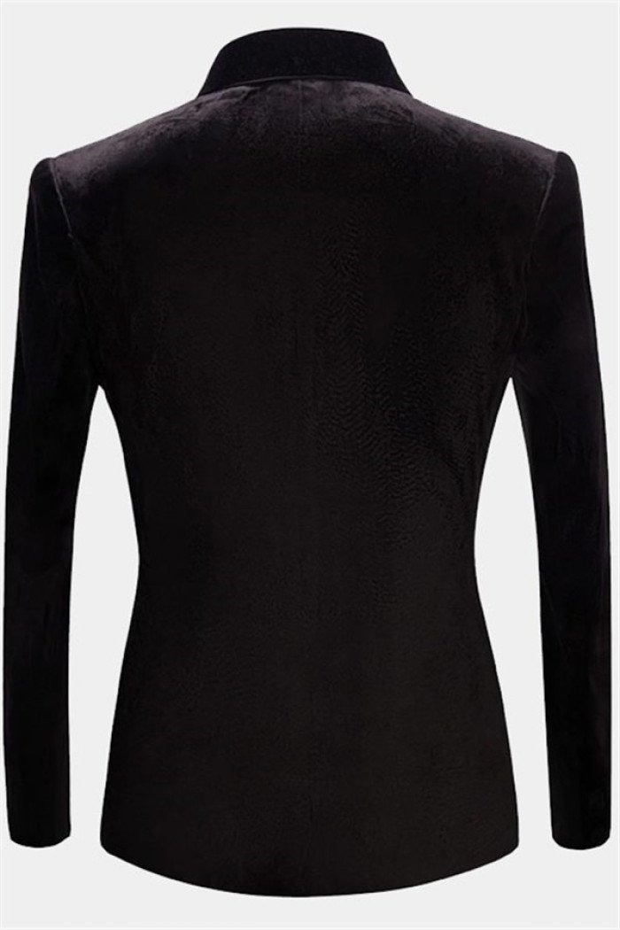 Stylish Jaime Black Velvet Dinner Jacket Formal Business Men Suit