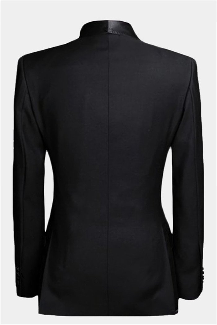 Modern Black Double Breasted Wedding  Suit Luxury Business Men Suits with Two Pieces