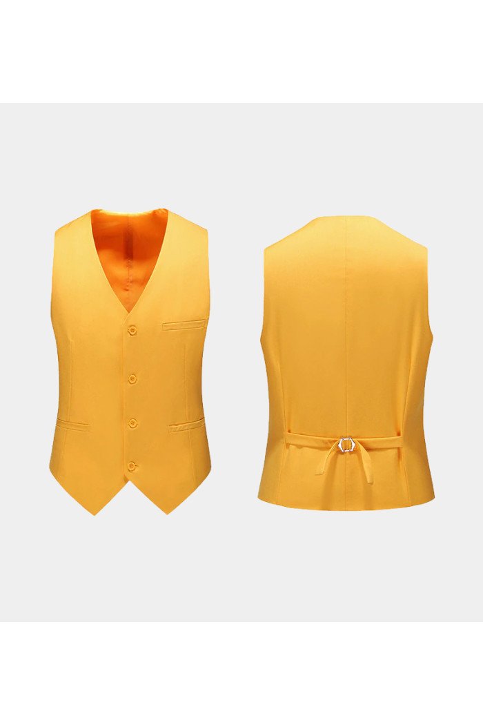 Fashion Gold 3-Piecees Notched Lapel Men Suits Corey Formal  Suit