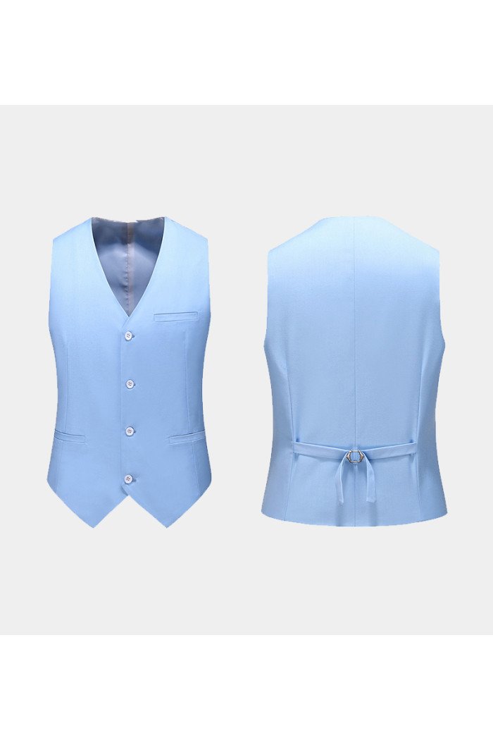 Fashion Modern Sky Blue Men Suits 3-Pieces Men Suits 