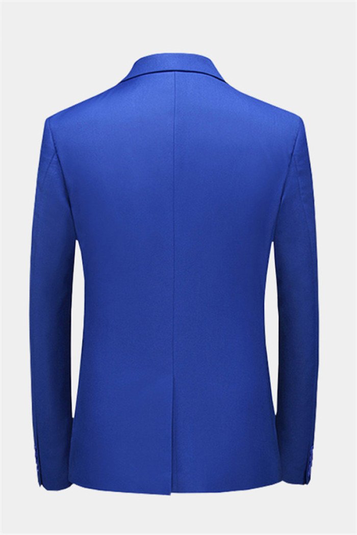 Fashion Royal Blue Notched Lapel Prom Suits Business Men Suit with 3 Pieces