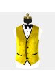 Stylish Yellow Velvet  Suit 3-Pieces Close Fitting Prom Suits