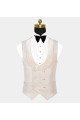 Stylish White 3-Pieces Jacquare  Suit Shawl Lapel Dinner Suits 