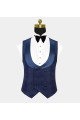 Stylish Navy Blue 3-Pieces  Suit Jacquard Bespoke Men Suits