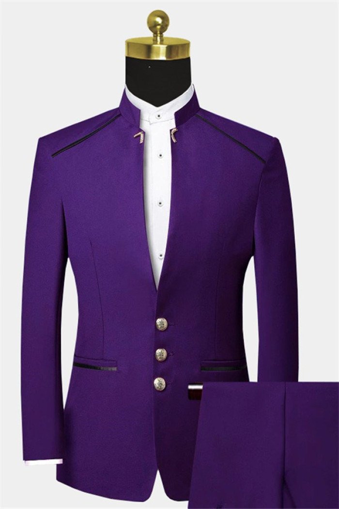 Stylish Violet Two Pieces Men Suits Braeden Purple Suits