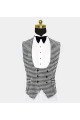 Modern Black and White Houndstooth  Suit Business 3-Pieces Men Suits