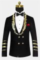 Stylish Black Velvet One Piece Jacket Gold Embroidered Double Breasted  Suit