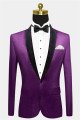 Stylish Simple Purple Velvet Men Suit One Piece Mens Slim Suits