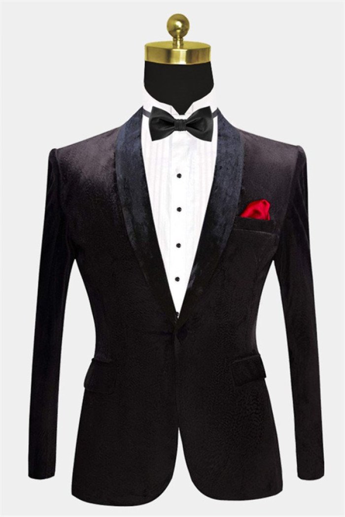 Stylish Jaime Black Velvet Dinner Jacket Formal Business Men Suit