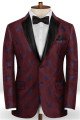 Fashion Burgundy Prom  Suit Young Men Suits 