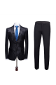 New Arrival Fashion Notched Lapel Two Buttons Men's Suits Floral Jacquard Black Wedding  Suits