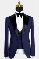 Newest Maurice Dark Navy Cool Peaked Lapel Men Suit for Wedding
