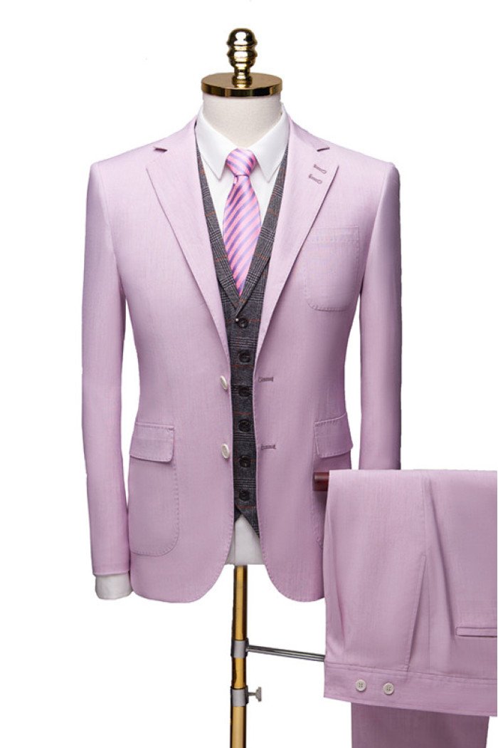 Stylish Purple Notched Collar Suit for Prom Modern 3-Pieces  Suit