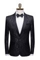 Stylish Black Jacquard Dinner Suits Formal Shawl Lapel One Button Blazer