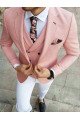 Newest Reese Pink Three-Pieces Close Fitting Notched Lapel Prom Men Suits