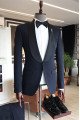 Newest Allan Dark Navy Stylish Shawl Lapel One Button Wedding Men's Suits