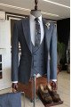 Newest Abram Dark Grey Fashion 3-Pieces Handsome Men's Suits