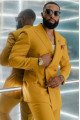 Cool Bespoke Yellow Double Breasted Stylish Men Suits for Prom
