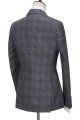 Cool Gray Bespoke Notched Lapel 3-Pieces Plaid Close Fitting Formal Suits