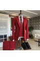 Newest Red Bespoke 3-Pieces Peaked Lapel Prom Men Suits