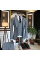 Fashion Gray 3-pieces Peaked Lapel Men Suits For Business