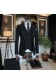 Newest New Arrival All Black 3-Pieces Peaked Lapel Formal Men Suits