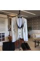 Newest Simple Black White Notched Lapel Close Fitting Prom men suits