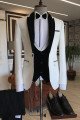 Newest Black White Shawl Lapel Close Fitting Wedding  Suits