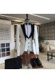 New Arrival Smart 3-pieces White Prom Men Suits mixed Black Peaked Lapel