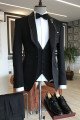 Frederic Handsome 3-pieces Black Shawl Lapel One Button Wedding  Suits