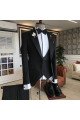 Lambert Formal 3-pieces Black Peaked Lapel Close Fitting Men Men Suit