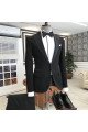 Trendy Black Peaked Lapel New Arrival Close Fitting Men Suits